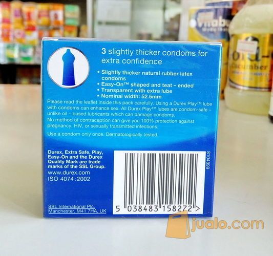 Alat Kontrasepsi / Kondom Durex Extra Safe isi 3. Lebih Tebal & Aman