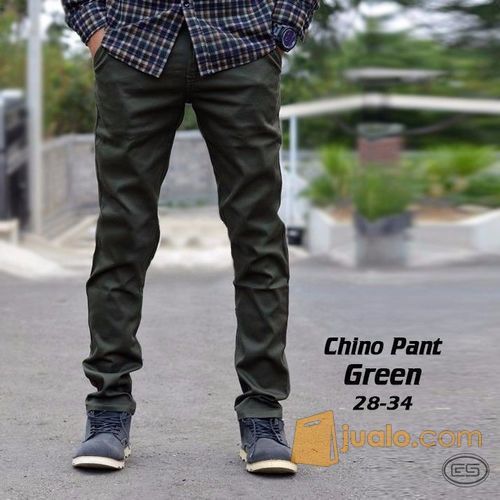 Celana Chino Panjang Hijau Premium | Army | Green | Kantor | Slimfit