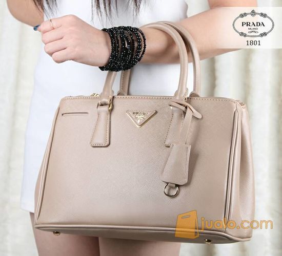 Tas Prada saffiano Double Zipper Taiga like Ori Cameo (1801)
