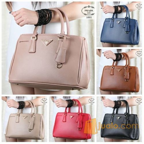 Tas Prada saffiano Double Zipper Taiga like Ori Cameo (1801)
