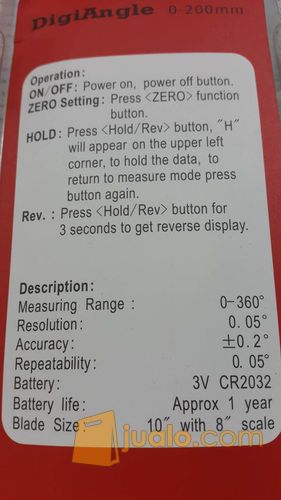Penggaris Busur Derajat digital / Alat Ukur Sudut digital (digi angle)