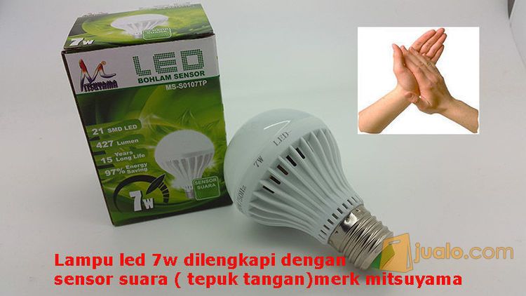 Lampu LED 7w with sensor suara cahaya putih