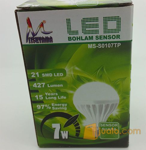 Lampu LED 7w with sensor suara cahaya putih