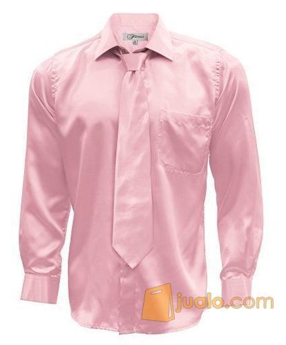 KEMEJA SATIN PRIA FORMAL PINK, WARNA DAPAT DIDPILIH SESUAI KEBUTUH