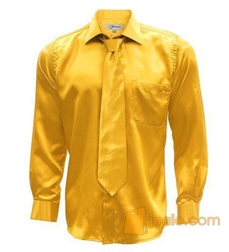 KEMEJA SATIN PRIA FORMAL KUNING EMA WARNA DAPAT DIDPILIH SESUAI KEBUTU
