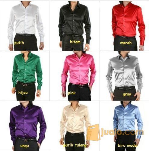 KEMEJA SATIN PRIA FORMAL KUNING EMA WARNA DAPAT DIDPILIH SESUAI KEBUTU