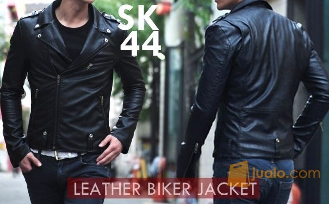 Jaket Kulit Pria, Jaket Keren, Jaket Kulit Biker Black Stylish | SK-44