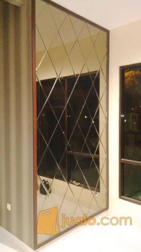 Kaca Cermin Dekorasi Wajik Warna Bronze