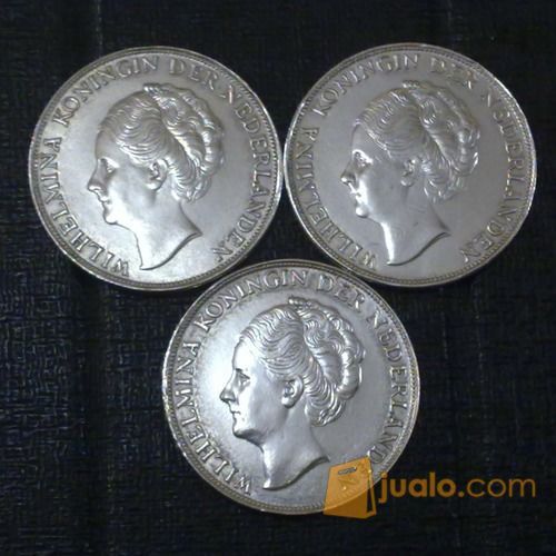Koin Perak Wilhelmina 1 Gulden 1943D