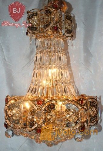 Lampu Kristal Mesjid Gold Minimalis