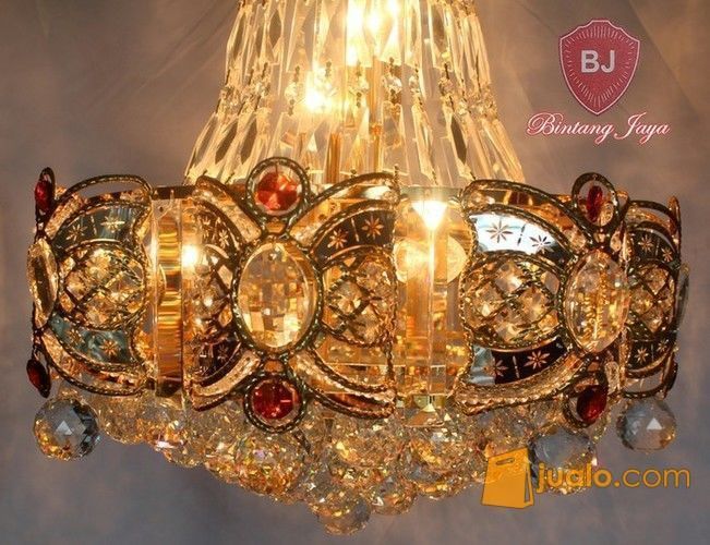 Lampu Kristal Mesjid Gold Minimalis