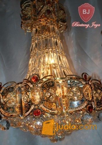 Lampu Kristal Mesjid Gold Minimalis