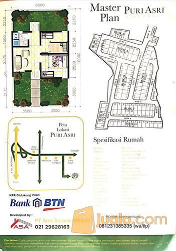 Rumah Murah Subsidi Ready Stock DP Ringan Puri Asri 1 Cileungsi