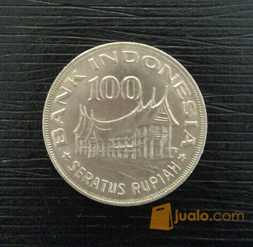 Uang Koin Lama Indonesia 100 Rupiah Tipis Tahun 1978 Gambar Gunungan Wayang