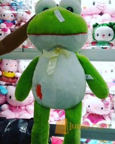 Boneka Sang Kodok Hijau Keropi Flopy Ukuran Besar SNI Ukuran L 19" Inchi Kurleb 50cm Harga 150rb Berat 1kg Bahan Lembut Halus Dracon Isi Velboa Empuk