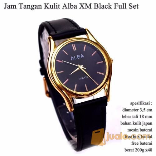 Jam Tangan Wanita Kulit Alba XM Black