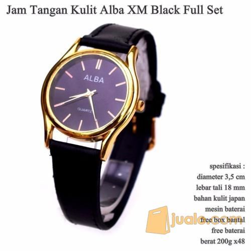 Jam Tangan Wanita Kulit Alba XM Black
