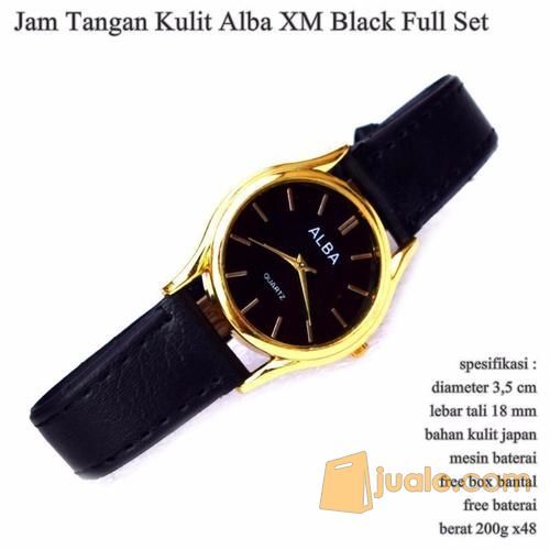 Jam Tangan Wanita Kulit Alba XM Black