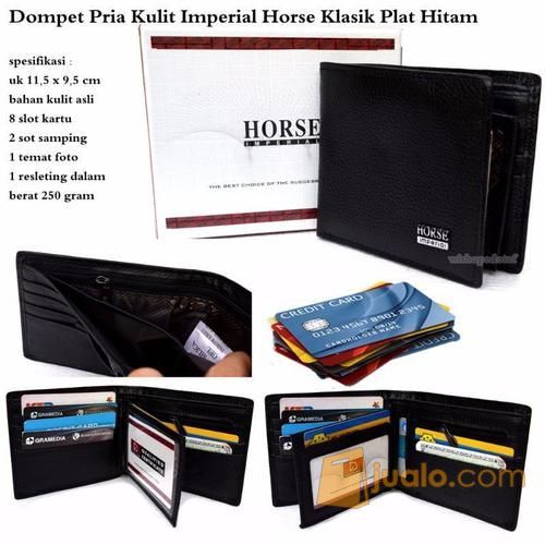 Dompet Pria Kulit Asli Imperial Horse Klasik Plat Hitam