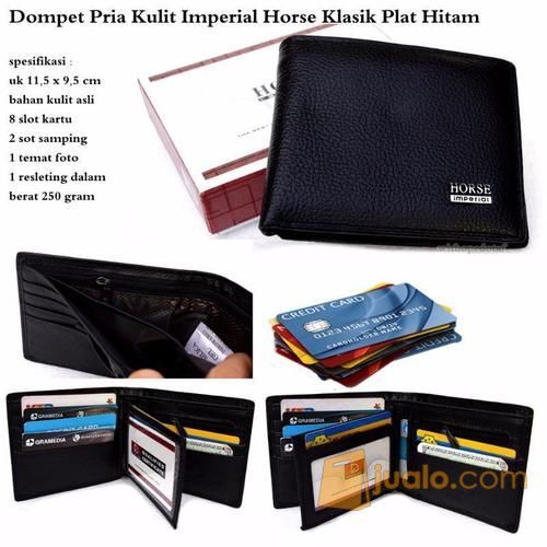 Dompet Pria Kulit Asli Imperial Horse Klasik Plat Hitam