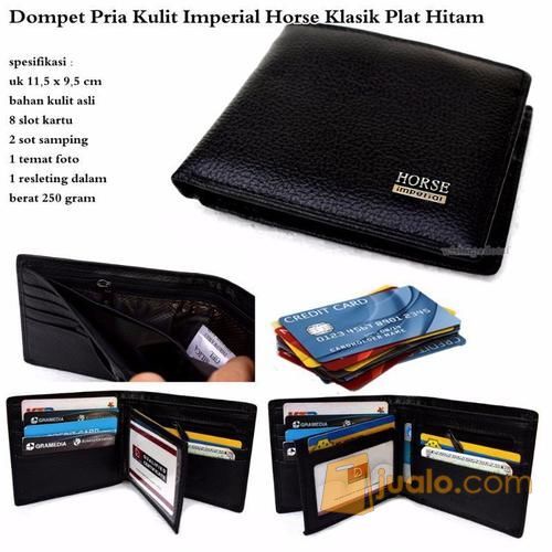 Dompet Pria Kulit Asli Imperial Horse Klasik Plat Hitam