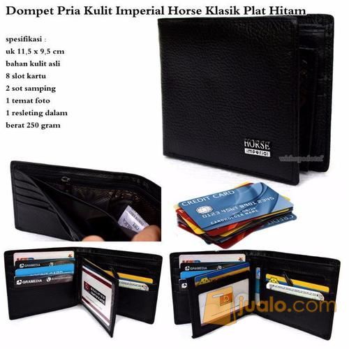 Dompet Pria Kulit Asli Imperial Horse Klasik Plat Hitam