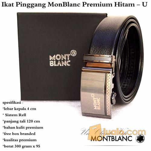 Ikat Pinggang Pria Kulit Monblanc Premium Hitam - U