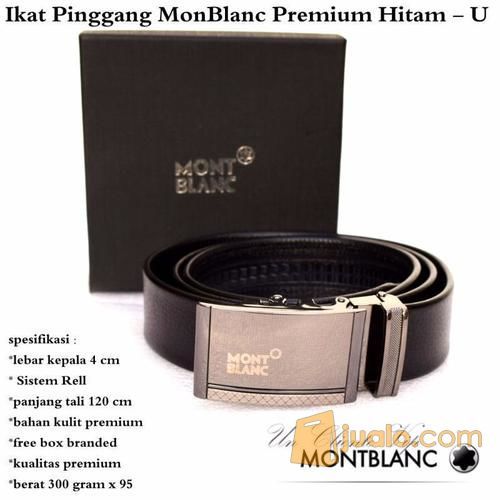 Ikat Pinggang Pria Kulit Monblanc Premium Hitam - U