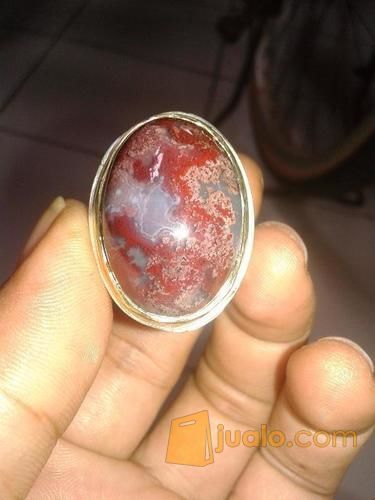 NATURAL BATU AKIK LUMUT MERAH