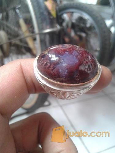 NATURAL BATU AKIK LUMUT MERAH