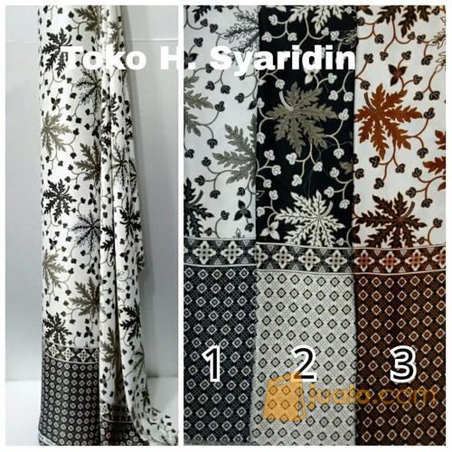 Bahan Batik Satin Silk Per Meter / Kain Batik Motif Daun