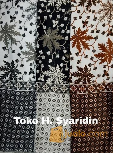 Bahan Batik Satin Silk Per Meter / Kain Batik Motif Daun