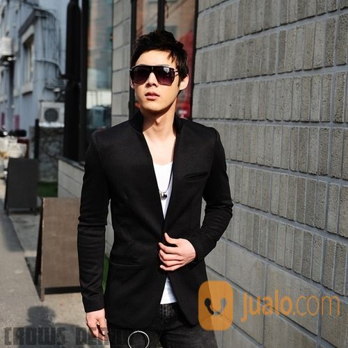 Jas Pria, Jas Jaket, Blazer Pria Korea Style Warna Hitam BK-02