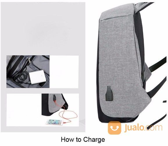 Tas Ransel Laptop Backpack Anti Maling Anti Air Anti Theft