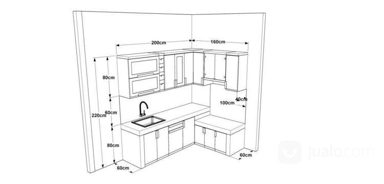 L Shape Kitchen Set - Almari Dapur - Interior Ruang Dapur
