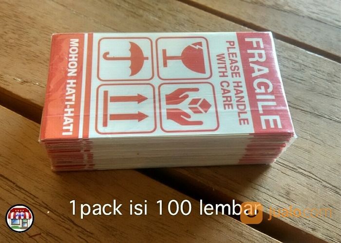 Label Stiker Fragile (Jangan Di Banting) 1 Pack Isi 100 Lembar