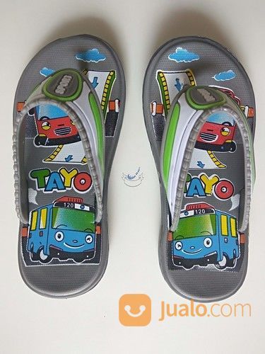 SENDAL JEPIT ANAK LAKI-LAKI WANITA PRIA SANDAL TAYO COWOK CEWE BUS TAYO