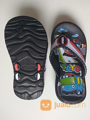 SENDAL JEPIT ANAK LAKI-LAKI WANITA PRIA SANDAL TAYO COWOK CEWE BUS TAYO