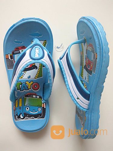 SENDAL JEPIT ANAK LAKI-LAKI WANITA PRIA SANDAL TAYO COWOK CEWE BUS TAYO