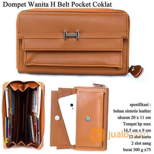 Dompet Kulit HP Kartu H Belt Soft - Coklat