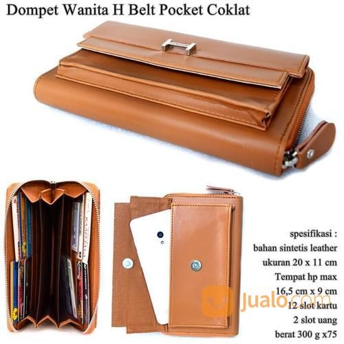 Dompet Kulit HP Kartu H Belt Soft - Coklat