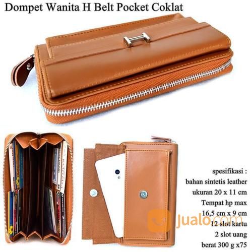 Dompet Kulit HP Kartu H Belt Soft - Coklat