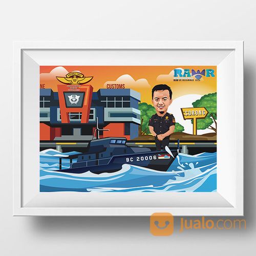 Lukisan Karikatur Digital & Wpap Warna Warni