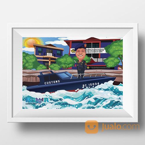 Lukisan Karikatur Digital & Wpap Warna Warni