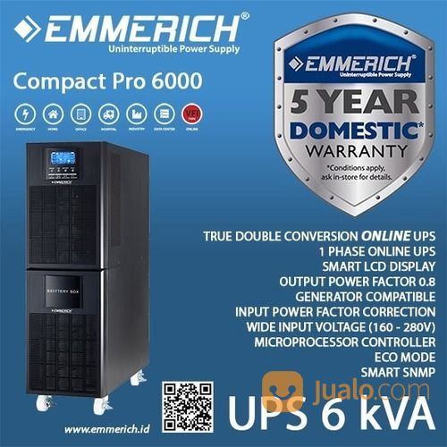 UPS DATA CENTER - UPS Online 6 Kva Emmerich - Compact Pro 6000 - 6 KVA - UPS Single Phase