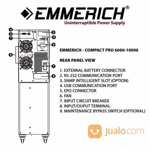 UPS DATA CENTER - UPS Online 6 Kva Emmerich - Compact Pro 6000 - 6 KVA - UPS Single Phase