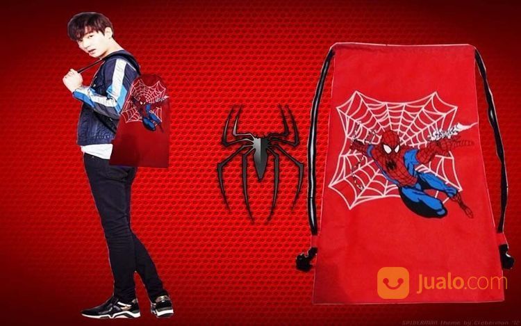 Tas Serut Spiderman Tas Ransel Spiderman Backpack Bag Sport Avenger Sekolah Multifungsi Punggung