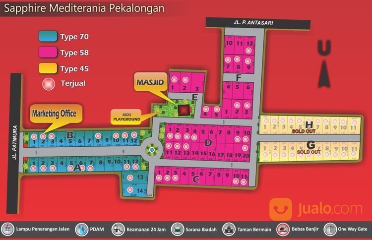 Perumahan Dekat Dupan Square Pekalongan Sapphire Mediterania Tipe 70