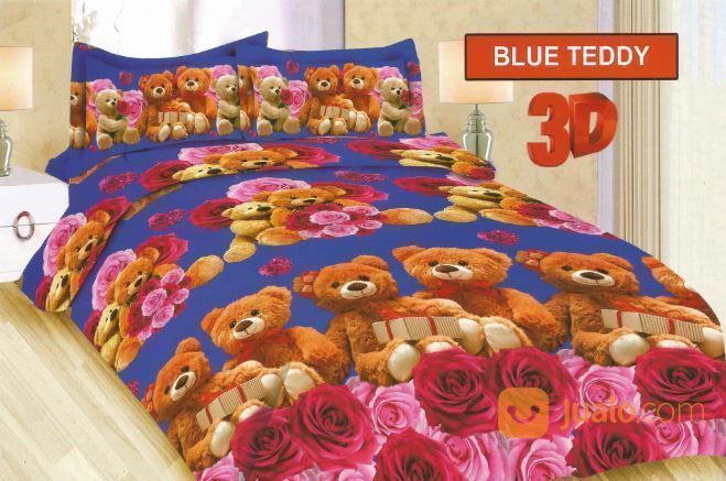 Sprei Bonita Uk. 180 Motif Blue Teddy