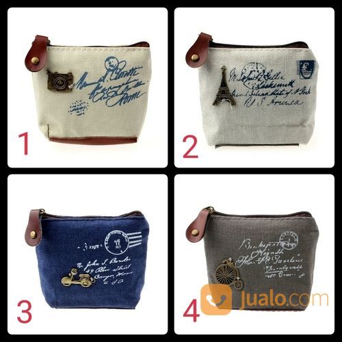 Dompet Kanvas Kecil Untuk Koin Vintage